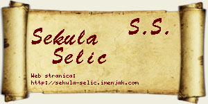 Sekula Selić vizit kartica